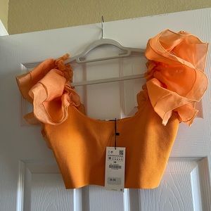 Zara Orange Crop Top